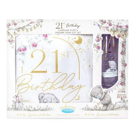 21st Birthday Dressing Gown & Glass Me to You Bear Gift Set  £11.99
