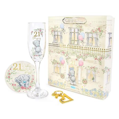 21st Birthday Champaign Glass Coaster & Keyring Me to You Bear Gift Set  £16.00