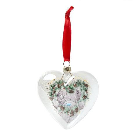 Glass Heart Me to You Bear Christmas Bauble  £6.00