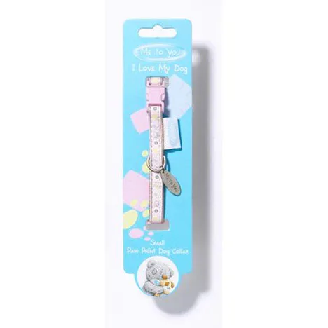 Me to You Bear Paw Prints Collar Small Pink