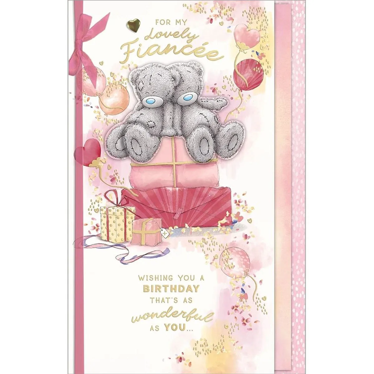 Lovely Fiancee Me to You Bear Handmade Birthday Card