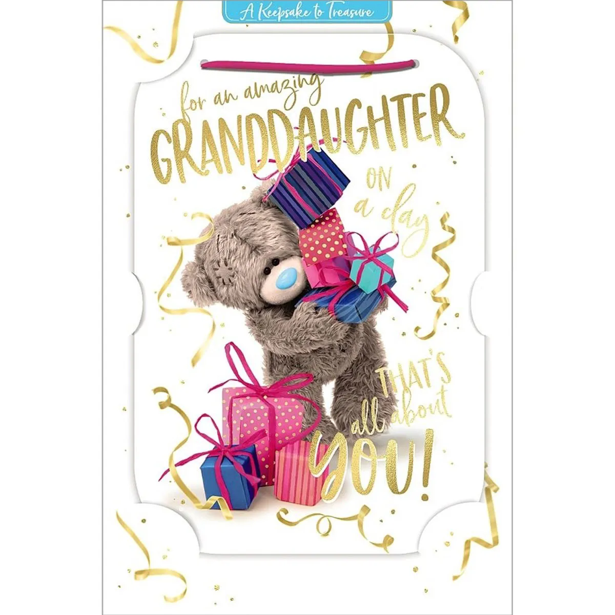 3D Holographic Keepsake Granddaughter Me to You Birthday Card