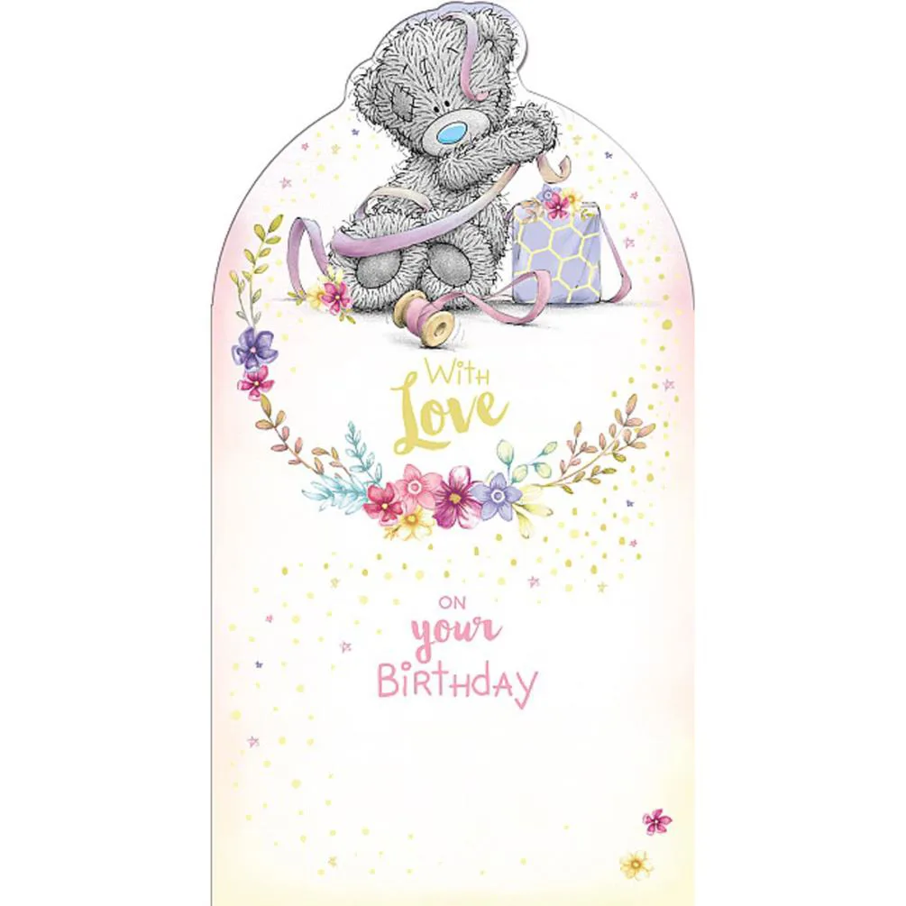 With Love Tatty Teddy Tangled in Ribbon Me To You Birthday Card