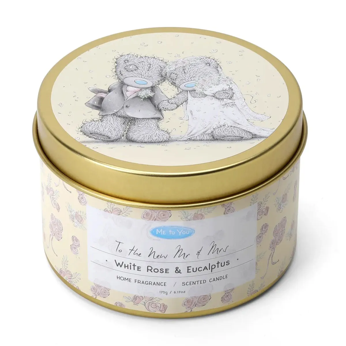 The New Mr &amp; Mrs Me to You Bear Wedding Tin Candle