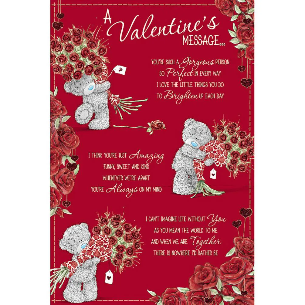 Valentines Message Me to You Bear Valentines Day Card