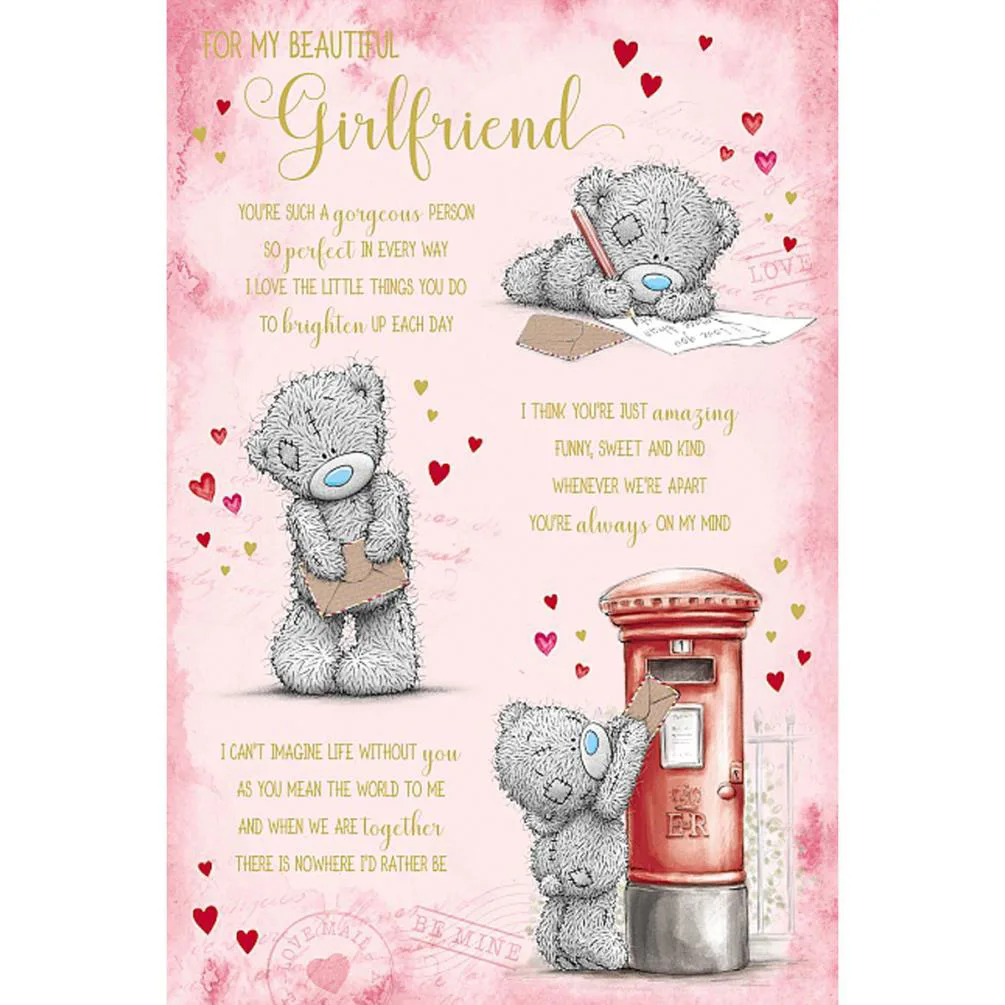 Beautiful Girlfriend Poem Me to You Bear Valentines Day Card