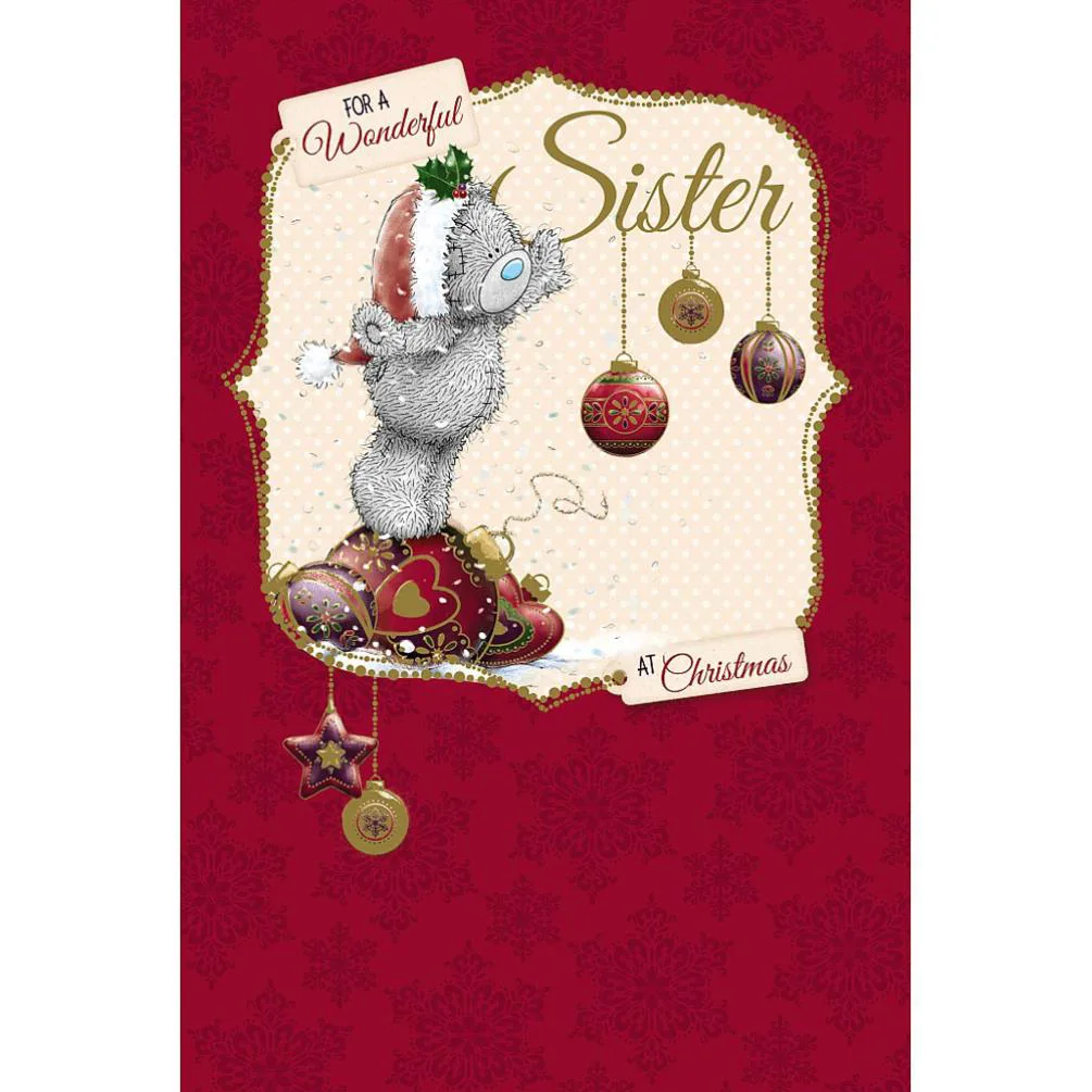 Sister Me to You Bear Christmas Card