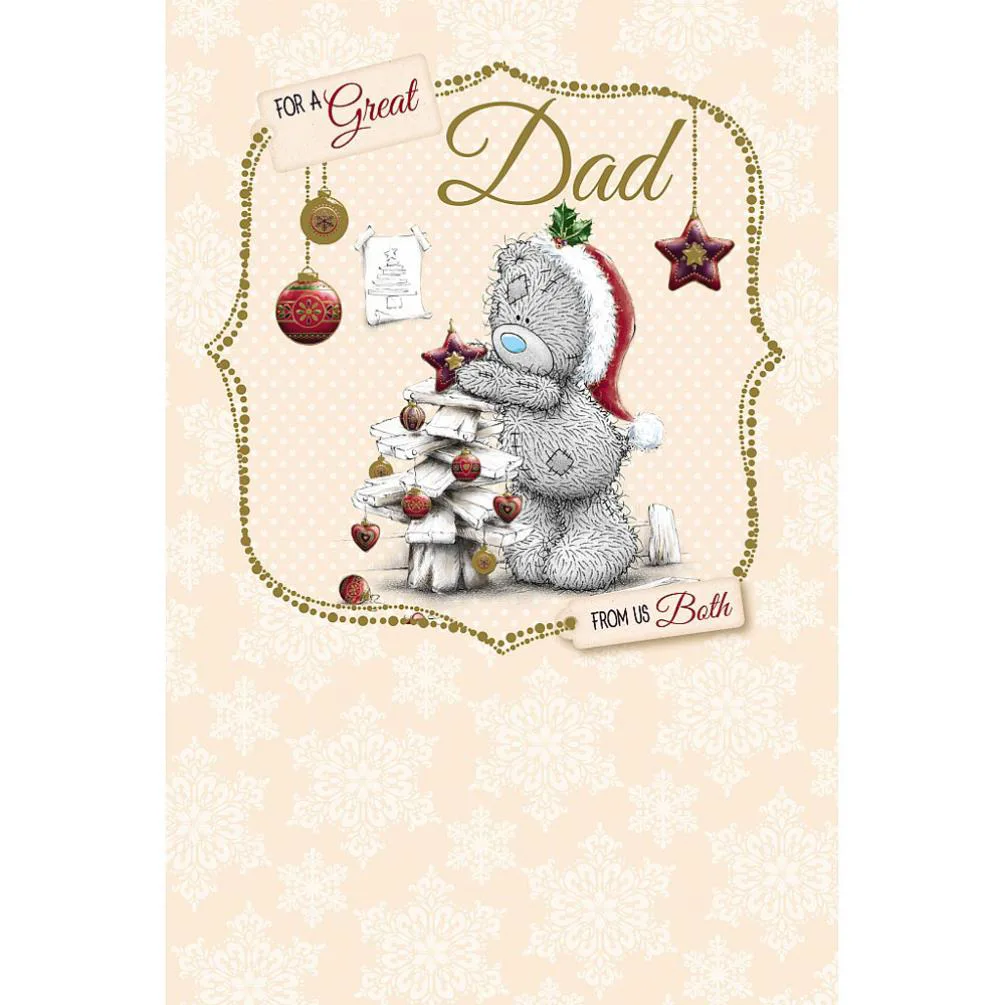 Dad From Us Both Me to You Bear Christmas Card