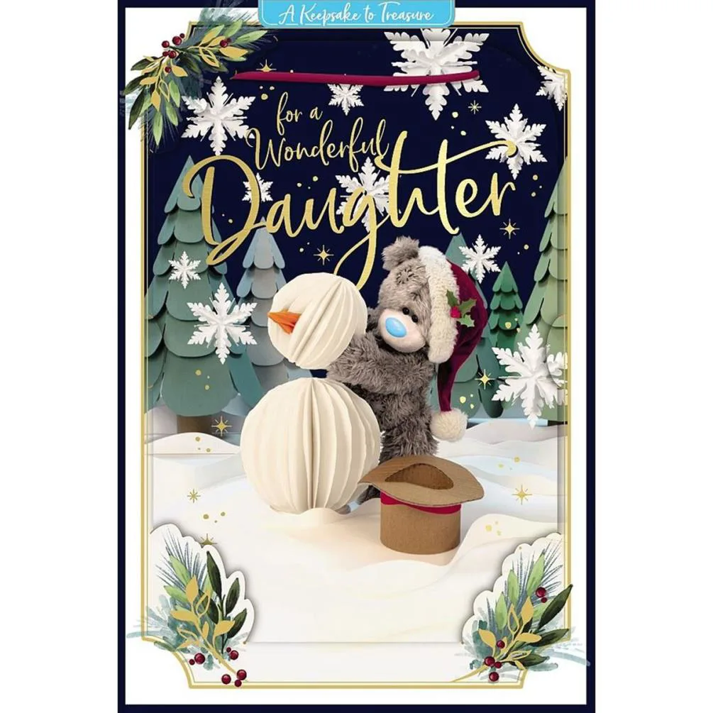 3D Holographic Wonderful Daughter Me to You Bear Christmas Card