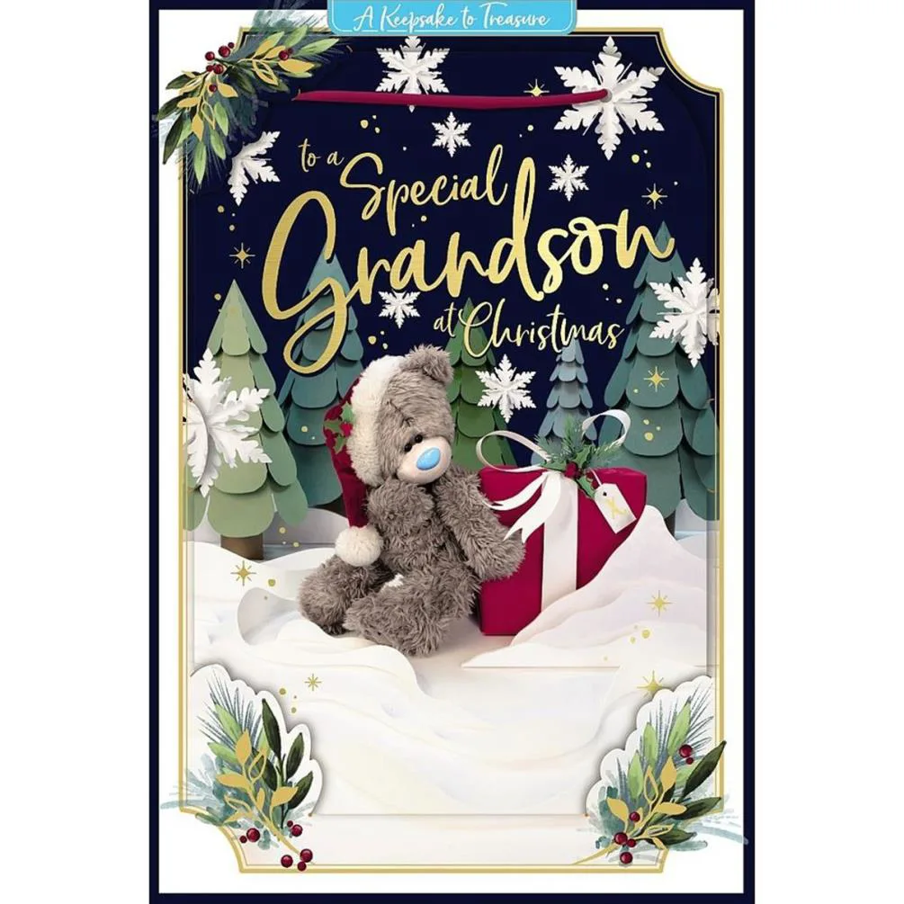 3D Holographic Special Grandson Me to You Bear Christmas Card