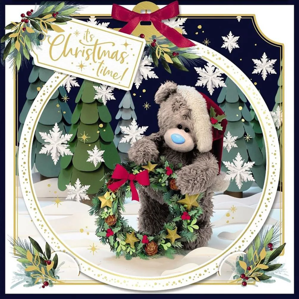 3D Holographic It's Christmas Time Me to You Bear Christmas Card