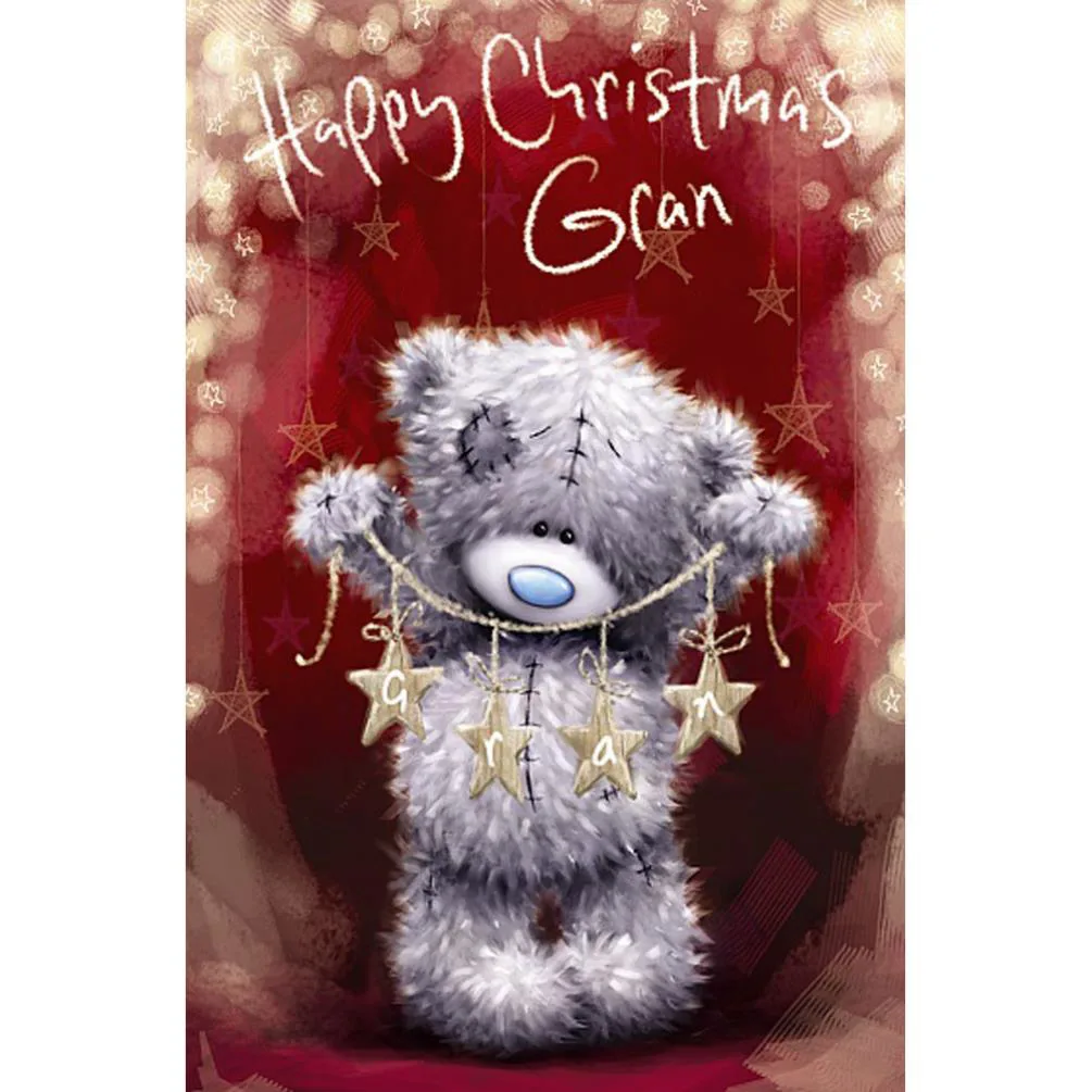 Gran Star Banner Softly Drawn Me to You Bear Christmas Card