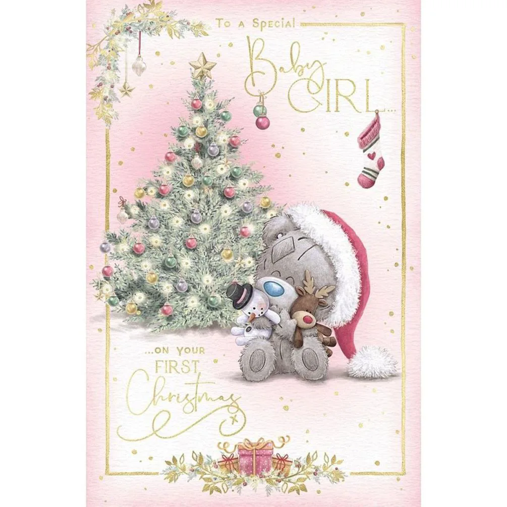 Baby Girl's 1st Christmas Me to You Bear Christmas Card