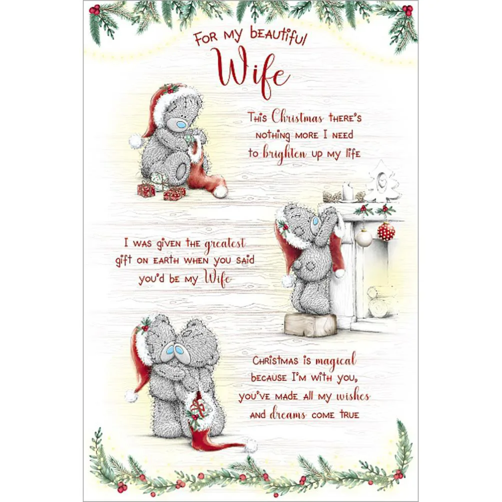 Beautiful Wife Verse Poem Me to You Bear Christmas Card