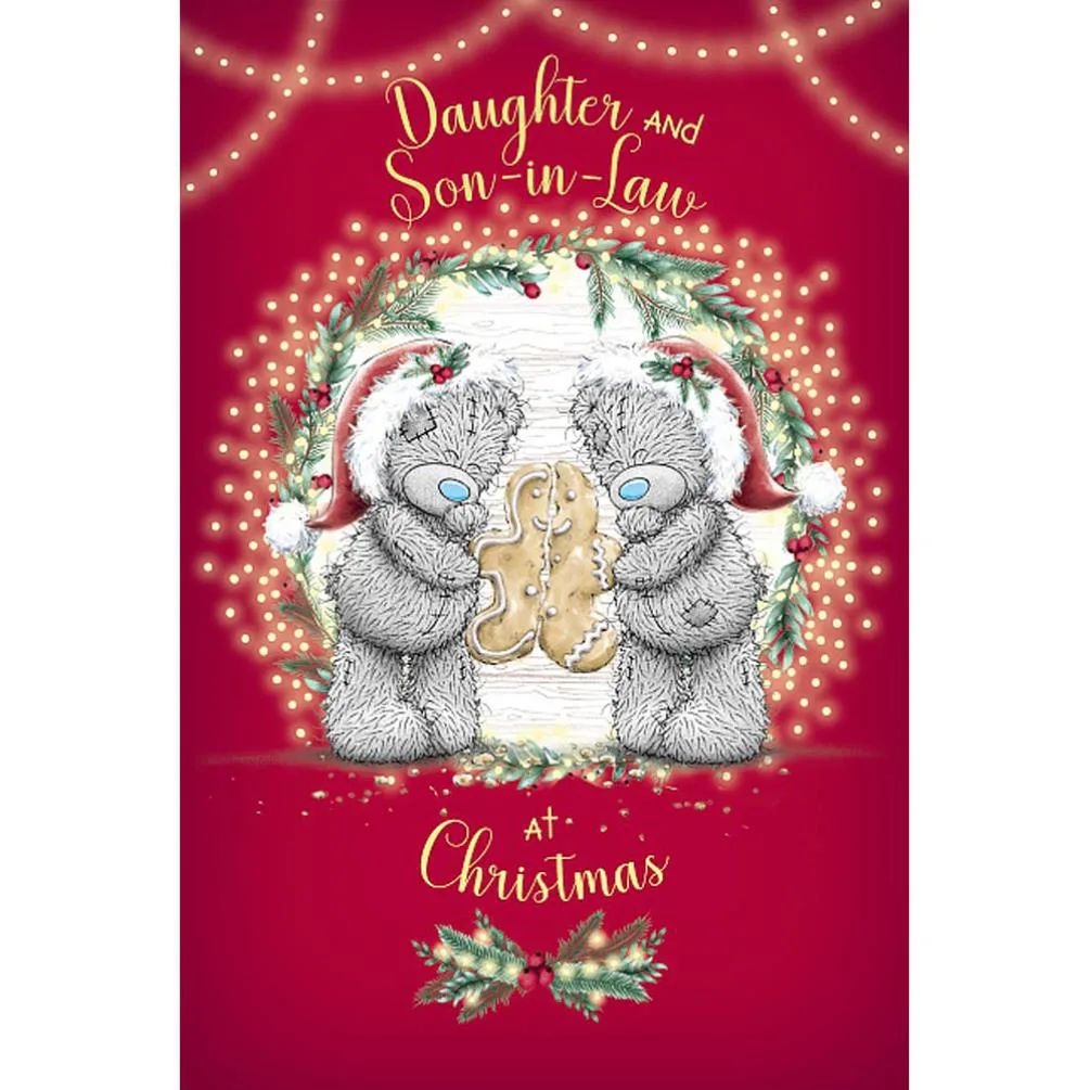 Daughter & Son In Law With Gingerbread Man Me to You Bear Christmas Card