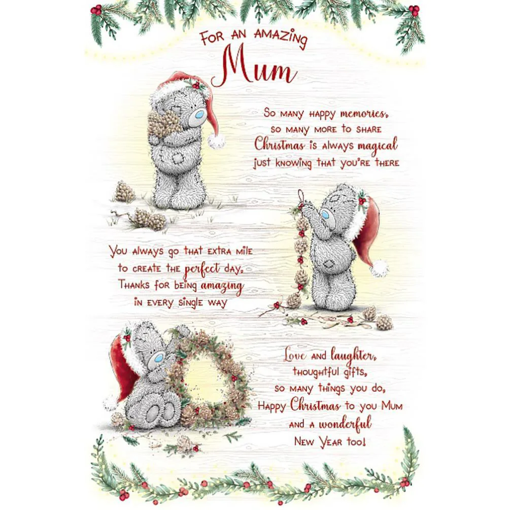 Amazing Mum Verse Poem Me to You Bear Christmas Card