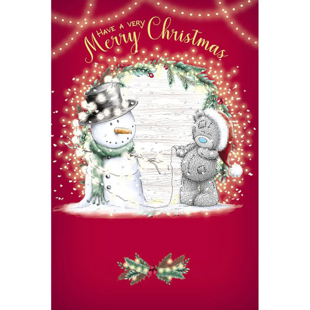 Tatty Teddy With Snowman Me to You Bear Christmas Card