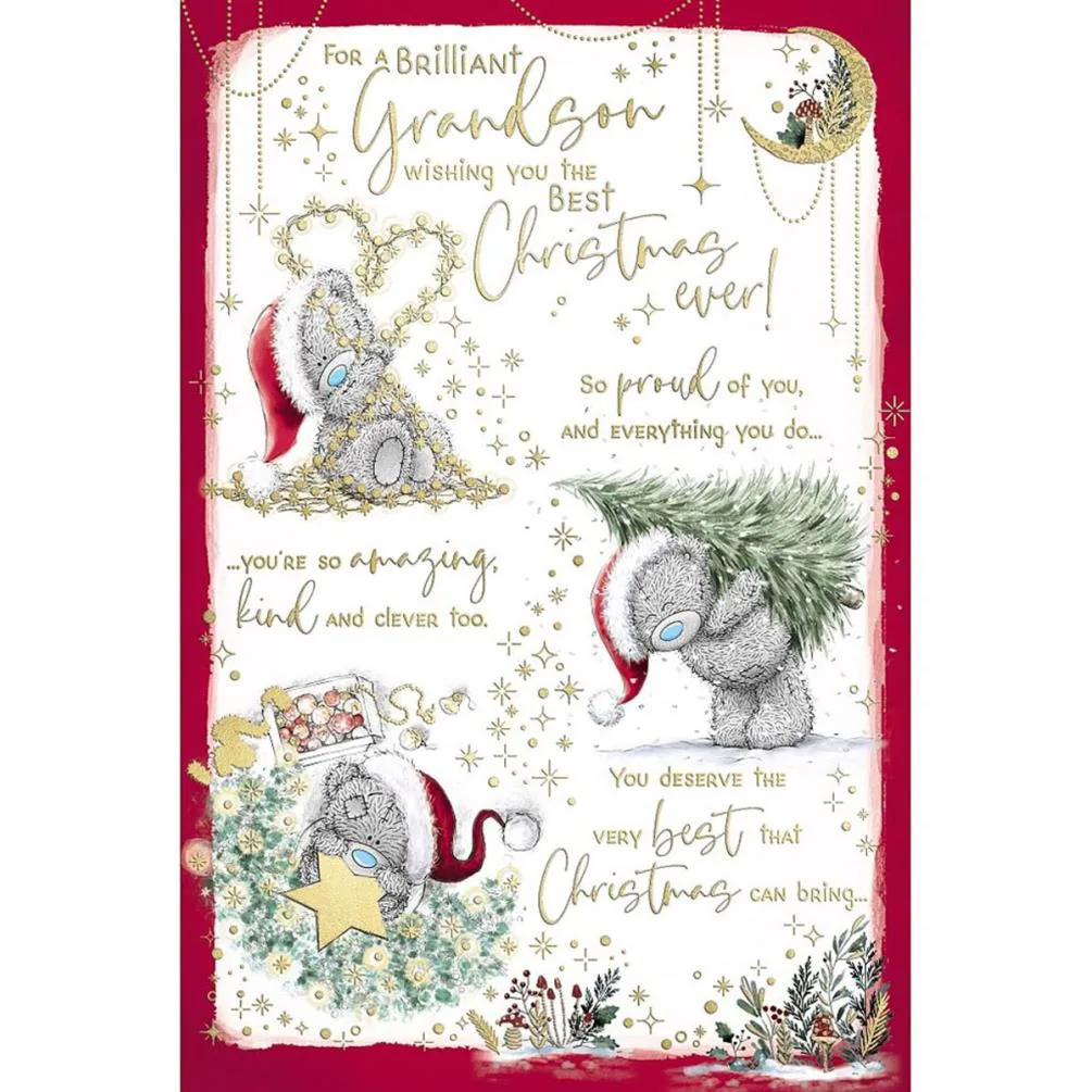 Brilliant Grandson Verse Me to You Bear Christmas Card