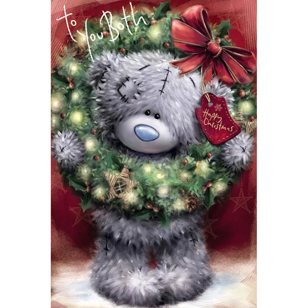 To Both Softly Drawn Me to You Bear Christmas Card