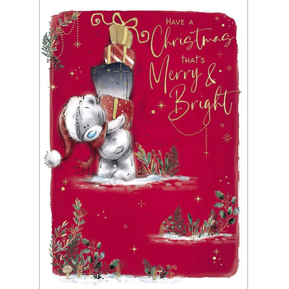 Merry &amp; Bright Me to You Bear Christmas Card