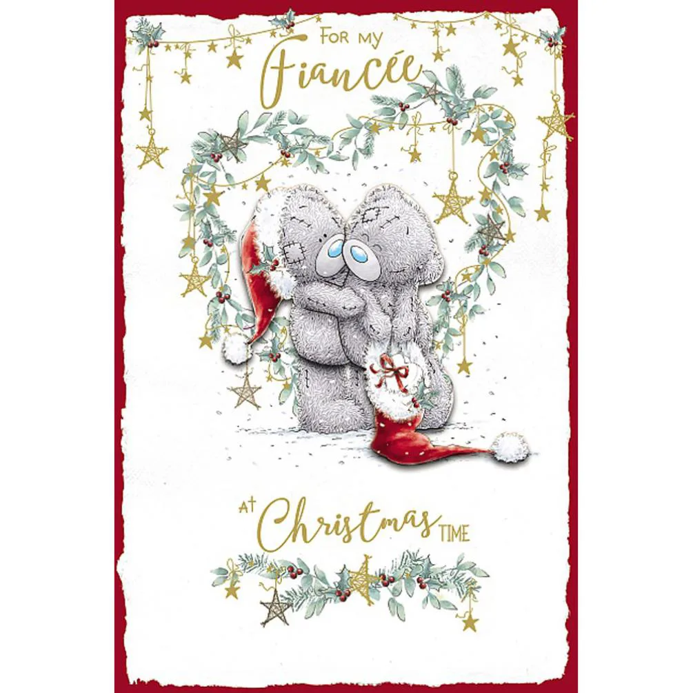 For My Fiancée Handmade Me to You Bear Christmas Card