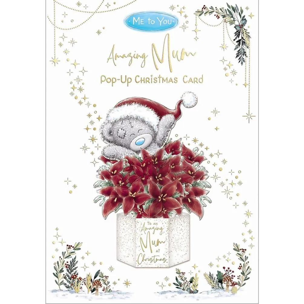 Amazing Mum Pop Up Me to You Bear Christmas Card