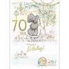 70th Bear Hanging Lights Me to You Bear Birthday Card
