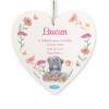 Personalised Me to You Flowery Large Wooden Heart Decoration