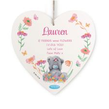 Personalised Me to You Flowery Large Wooden Heart Decoration