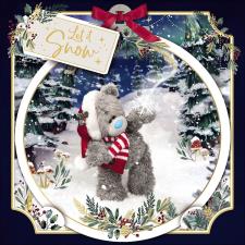 3D Holographic Let It Snow Me to You Bear Christmas Card
